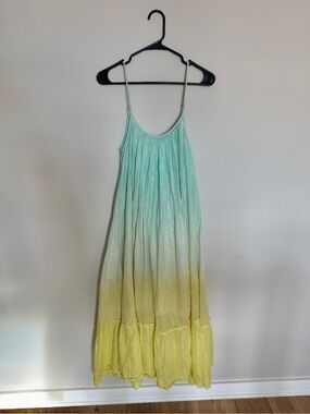 Debbie Katz South Beach “Liliana” Cotton Metallic Lurex Ombré Maxi Dress